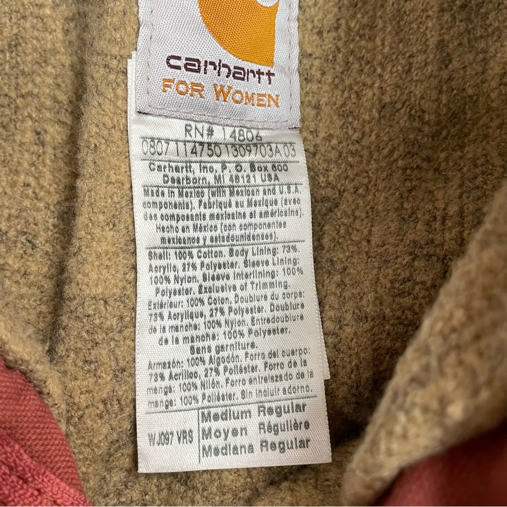 Carhartt Detroit Jacket Coat Medium Womens WJ097 Vintage Rose Canvas Vintage - Picture 2 of 11
